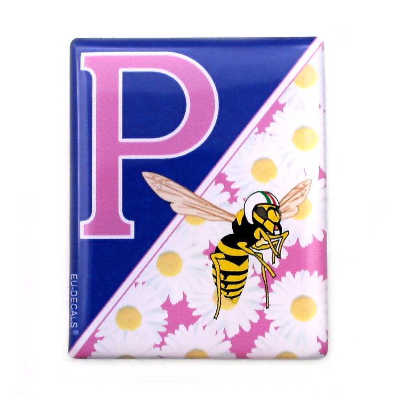 Frontabzeichen-Overlay, 3D-Aufkleber, gewölbt für die Vorderseite (Horncasting), rosa Gänseblümchen, hergestellt von Billet One, kompatibel mit Vespa-Rollern von PGONA