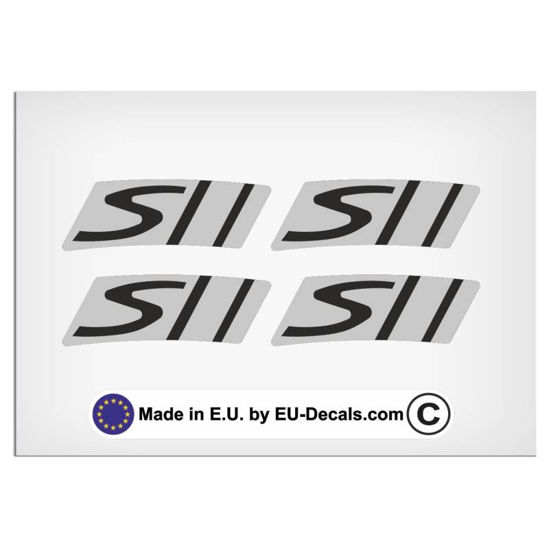 EU-Decals - MioVespa Collection 2018 Style 4X Felgen S Aufkleber Grau auf Schwarz für Vespa GTS 300 Super Sport Aufkleber laminiert von EU-Decals - MioVespa Collection