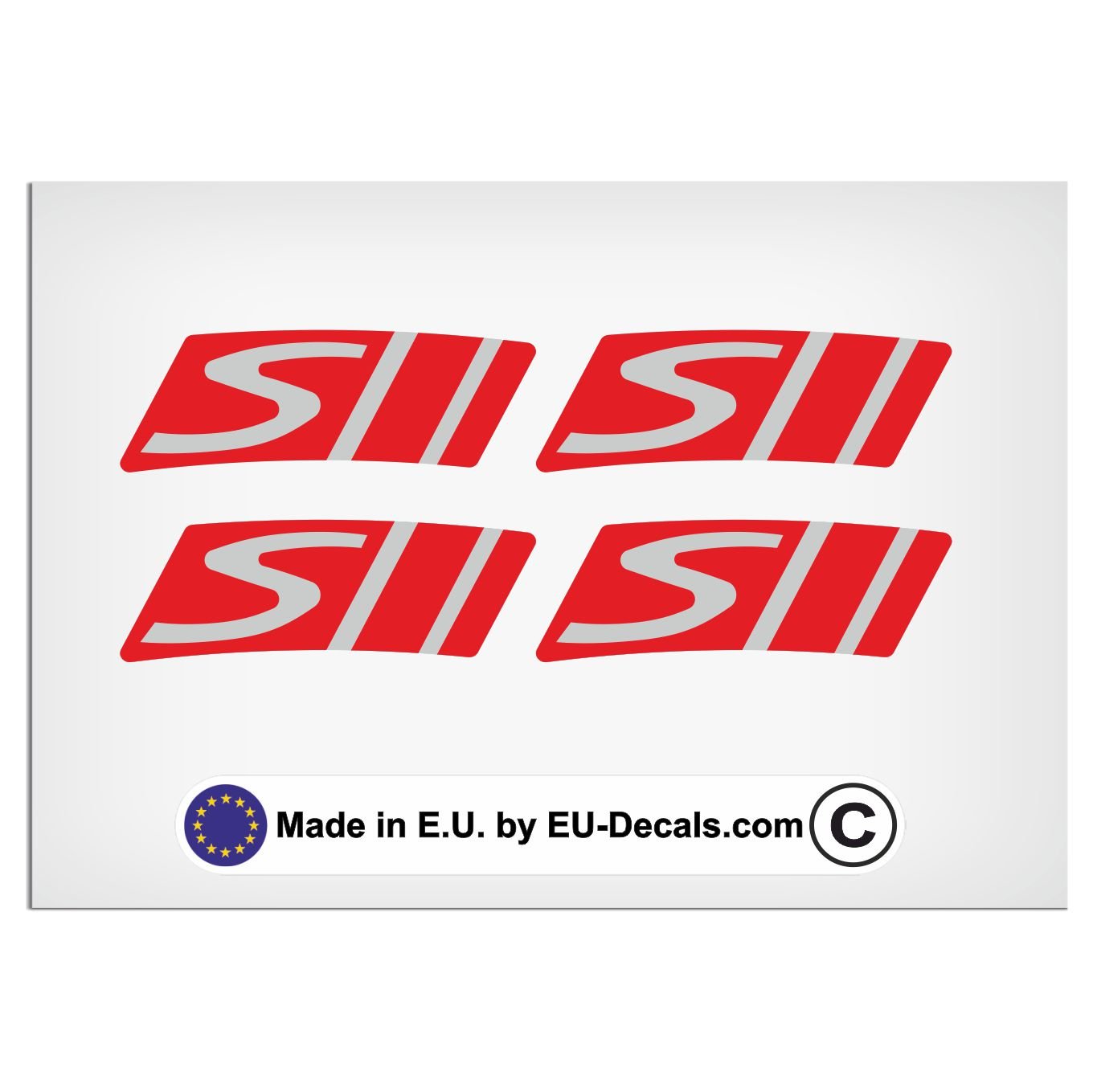 EU-Decals - MioVespa Collection 2018 Style 4X Felgenrandaufkleber S rot auf grau für Vespa GTS 300 Super Sport Aufkleber laminiert von EU-Decals - MioVespa Collection
