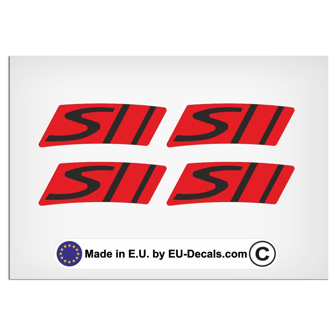 EU-Decals - MioVespa Collection 2018 Style 4X Felgenrandaufkleber S rot auf schwarz für Vespa GTS 300 Super Sport Aufkleber laminiert von EU-Decals - MioVespa Collection