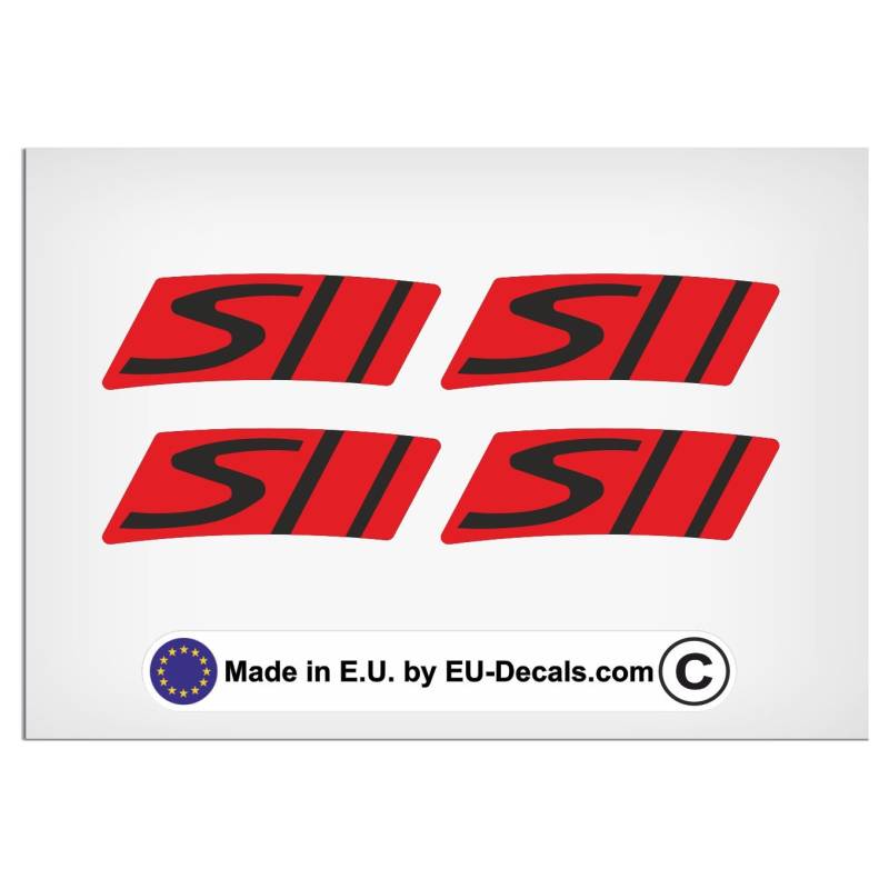 EU-Decals - MioVespa Collection 2018 Style 4X Felgenrandaufkleber S rot auf schwarz für Vespa GTS 300 Super Sport Aufkleber laminiert von EU-Decals - MioVespa Collection