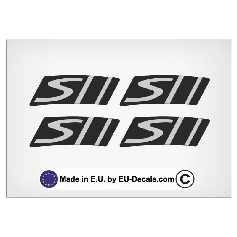 EU-Decals - MioVespa Collection 2018 Style 4X Felgenrandaufkleber S schwarz auf grau für Vespa GTS 300 Super Sport Aufkleber laminiert von EU-Decals - MioVespa Collection
