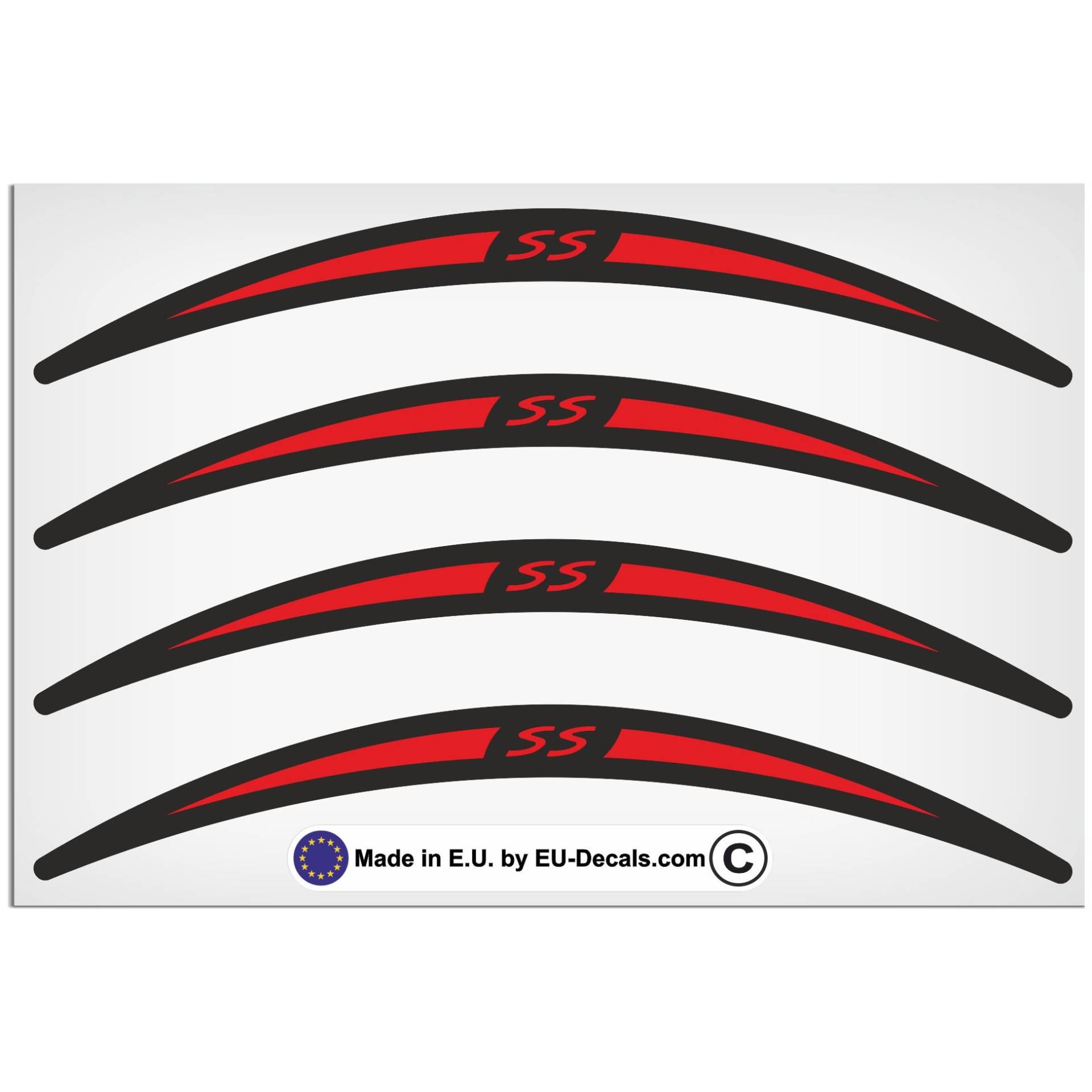 EU-Decals - MioVespa Collection SS 4X Felgenaufkleber lang rot auf schwarz für Vespa GTS 300 Super Sport Aufkleber laminiert EU-Decals - MioVespa Collection SS 4X Felgenaufkleber lang rot auf schwarz für Vespa GTS 300 Super Sport Aufkleber laminiert von EU-Decals - MioVespa Collection