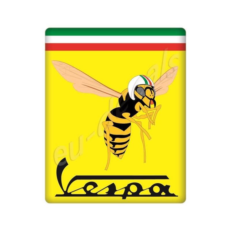 MioVespa Collection 3D Domed Sticker for Front (Horncasting) Badge of Your Vespa with Mio Vespa Logo on Yellow and Italian Flag von EU-Decals - MioVespa Collection