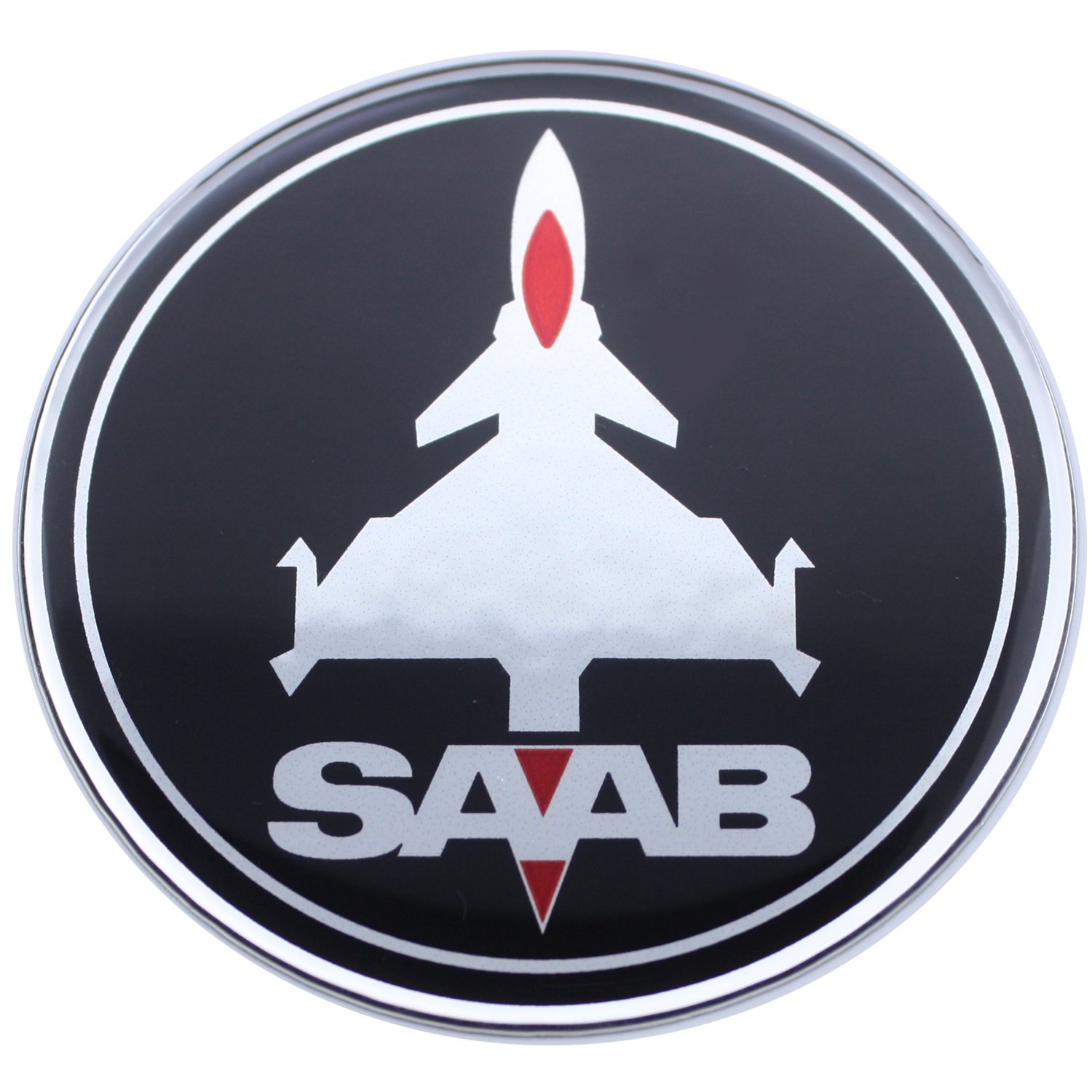 EU-Decals 50 mm Jet-Flugzeug SAB schwarz rot Chrom Motorhaubenabzeichen Emblem gewölbt 3D Aufkleber selbstklebende Rückseite 9-3 EU-Decals 50 mm Jet-Flugzeug SAB schwarz rot Chrom Motorhaubenabzeichen Emblem gewölbt 3D Aufkleber selbstklebende Rückseite 9-3 von EU-Decals