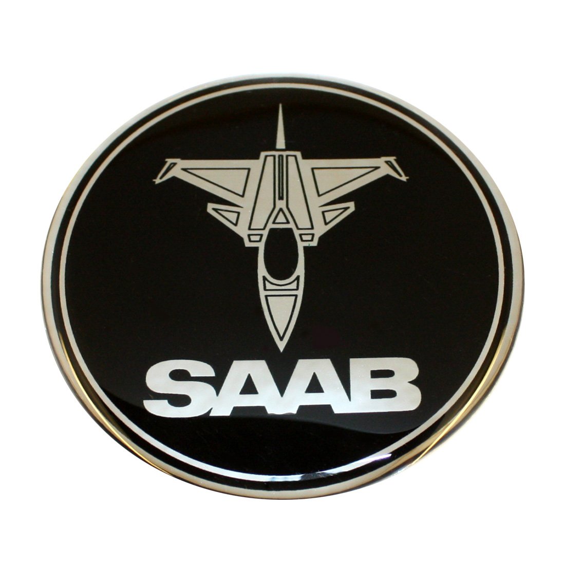 EU-Decals 63,5 mm Jet Flugzeug SAAB Schwarz Chrom Motorhaube Kofferraum Luke Badge Emblem gewölbt 3D Aufkleber selbstklebende Rückseite 9-3 EU-Decals 63,5 mm Jet Flugzeug SAAB Schwarz Chrom Motorhaube Kofferraum Luke Badge Emblem gewölbt 3D Aufkleber selbstklebende Rückseite 9-3 von EU-Decals