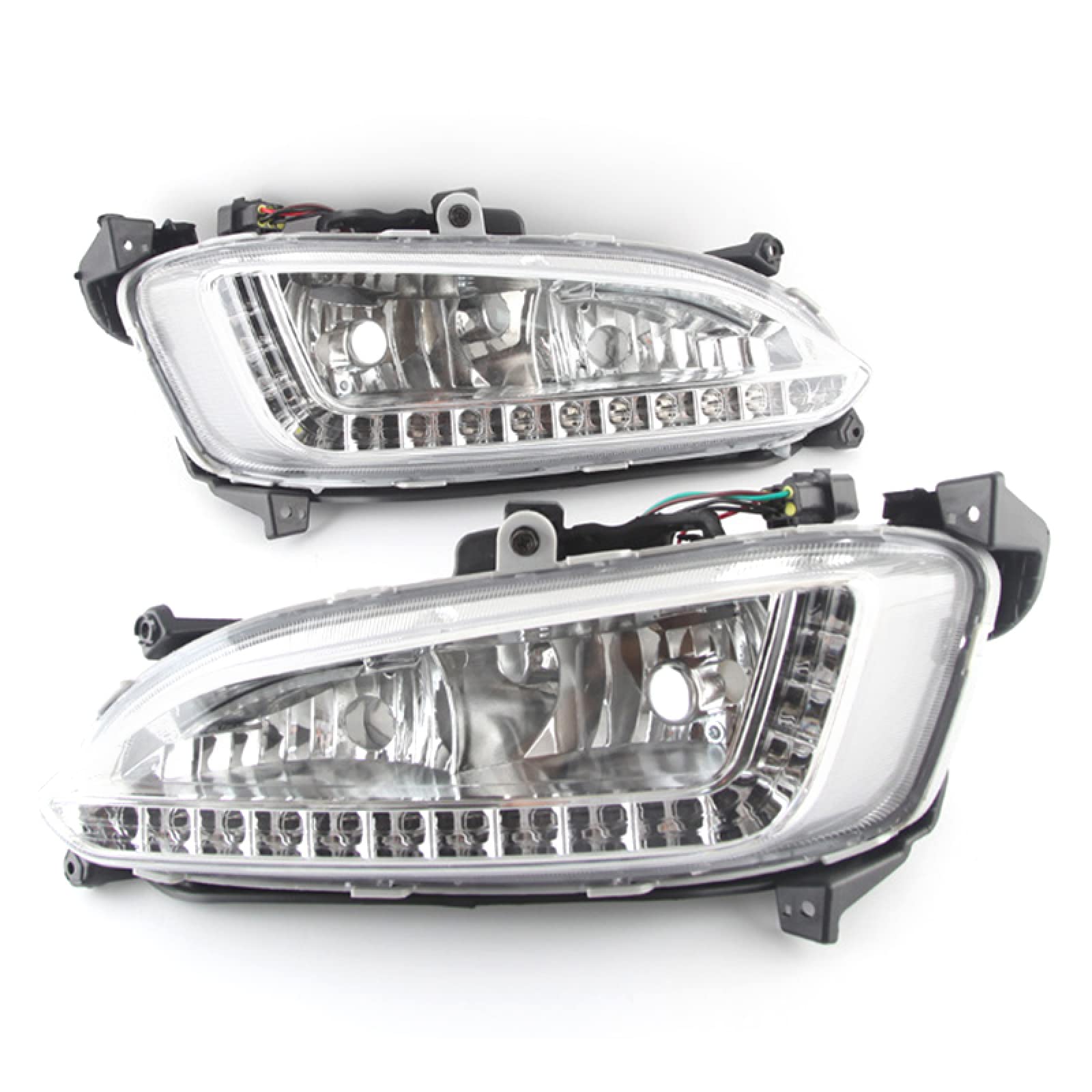EUEIKN Für Hyundai Santa Fe IX45 2013 2014 2015, 12 V Tagfahrlicht wasserdichte Nebelscheinwerfer DRL Autoscheinwerfer Montage EUEIKN Für Hyundai Santa Fe IX45 2013 2014 2015, 12 V Tagfahrlicht wasserdichte Nebelscheinwerfer DRL Autoscheinwerfer Montage von EUEIKN