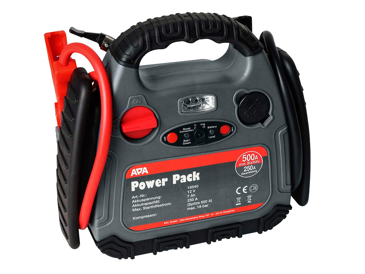 APA 16540 Power Pack, mit Kompressor und Starthilfe, 12 V,Schwarz, Grau, Rot APA 16540 Power Pack, mit Kompressor und Starthilfe, 12 V,Schwarz, Grau, Rot von EUFAB
