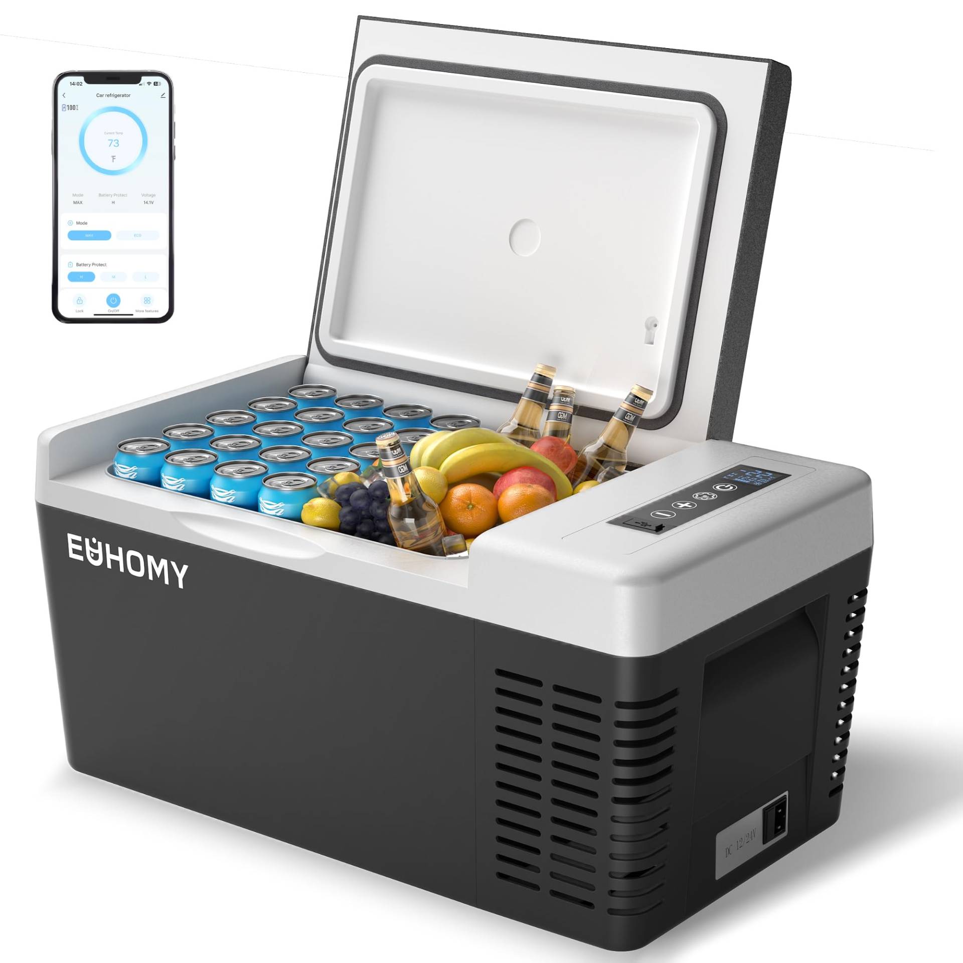 EUHOMY Kompressor Kühlbox 18L, Auto-Kühlschrank -20℃~20℃, Tragbarer Kühlschrank 12/24V DC 100-240V AC, Tragbarer Gefrierschrank mit WiFi-APP-Steuerung für Camping, Reisen, Boot EUHOMY Kompressor Kühlbox 18L, Auto-Kühlschrank -20℃~20℃, Tragbarer Kühlschrank 12/24V DC 100-240V AC, Tragbarer Gefrierschrank mit WiFi-APP-Steuerung für Camping, Reisen, Boot von EUHOMY
