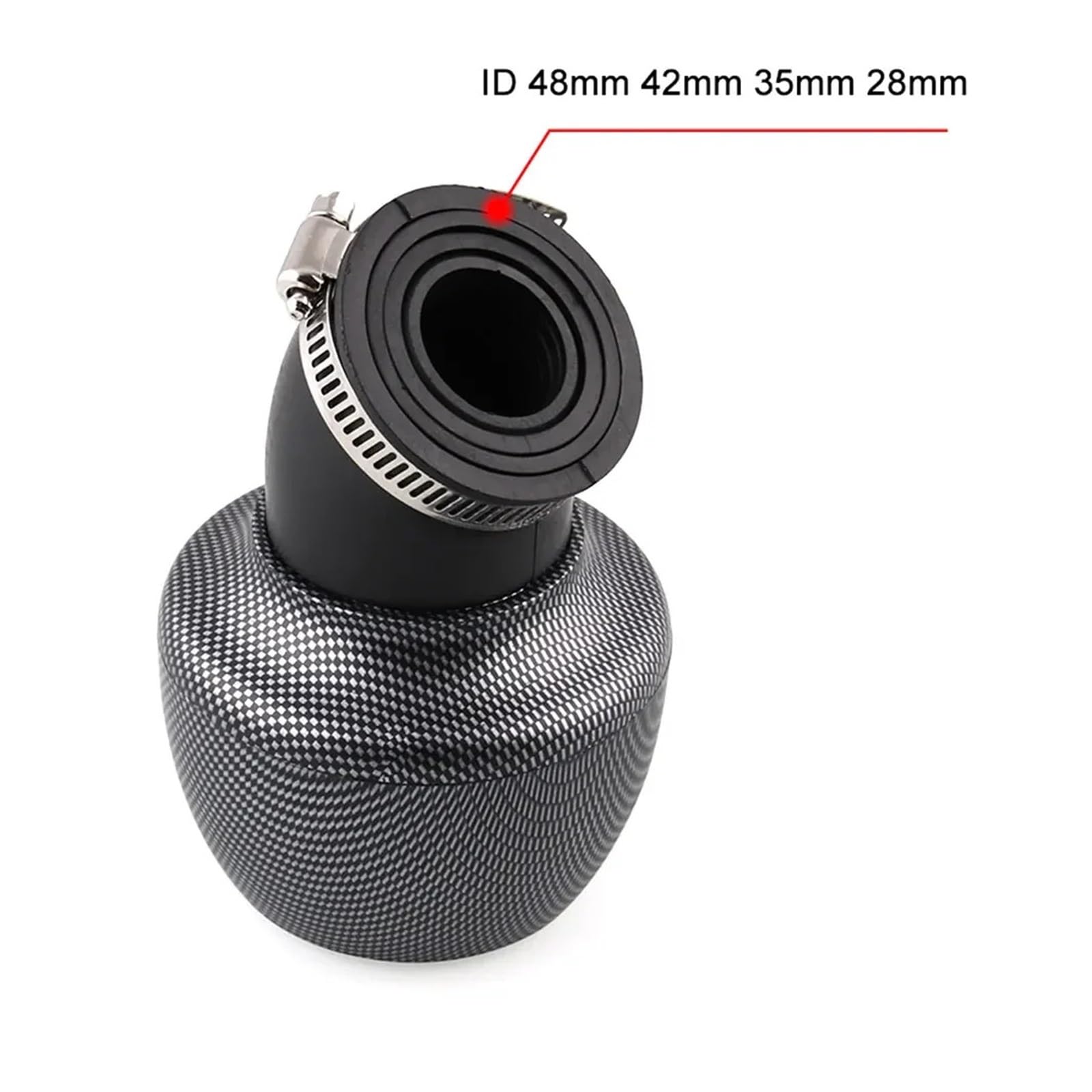 Einheitsgröße, Kohlefaser-Luftfilter, passend for Dirt Pit Bike, Motorrad, Roller, 70–200 cc, ATV, 48 mm, 35 mm, 42 mm(One size fit all) von EUKYTIXF
