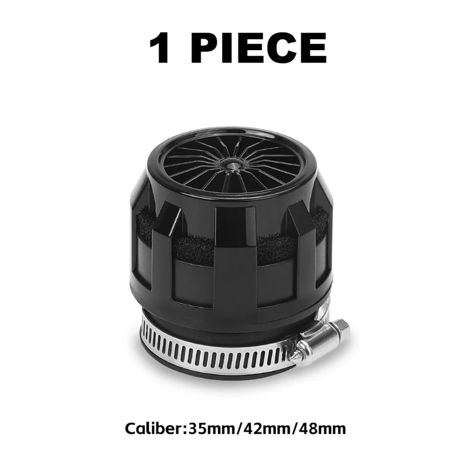 Motorrad-Luftfiltereinlass 35 mm 42 mm 48 mm Universal for Offroad-Motorrad ATV Quad Dirt Pit Bike Pilzkopf-Luftfilter(1pc Black) von EUKYTIXF