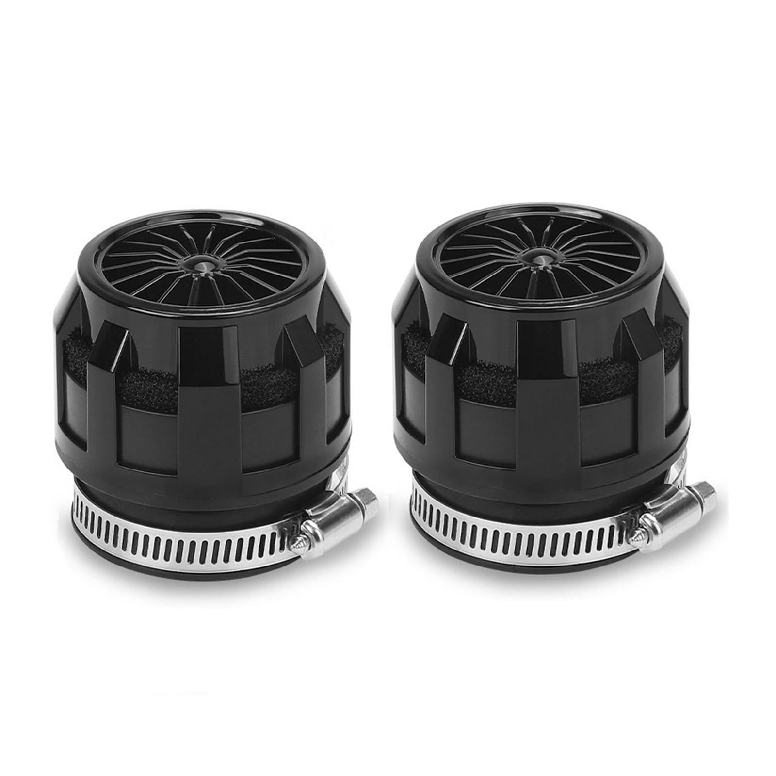 Motorrad-Luftfiltereinlass 35 mm 42 mm 48 mm Universal for Offroad-Motorrad ATV Quad Dirt Pit Bike Pilzkopf-Luftfilter(2pcs Black) von EUKYTIXF