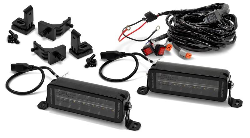 EURALIGHT 2x 8 LED Fernscheinwerfer Black Penta 2.0 12-24 Volt mit Standlicht & Powerboost Funktion + Kabelbaum von EURALIGHT