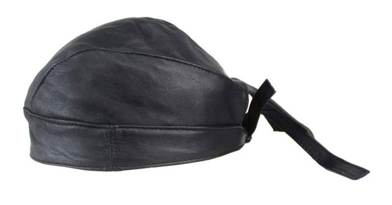 EURO STARS Motorrad Rocker Biker Leder Kopftuch, Bandana Headwrap Schwarz von EURO STARS