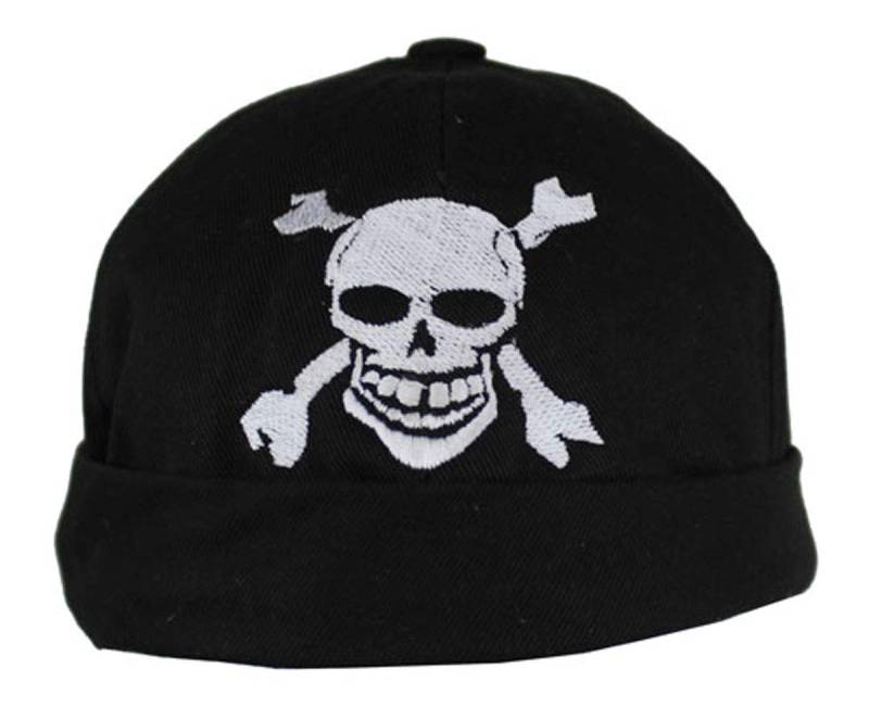 EURO STARS Motorrad Textil Cap ohne Schirm mit Totenkopf Motiv Mütze Docker Cap Trucker Biker Schwarz von EURO STARS