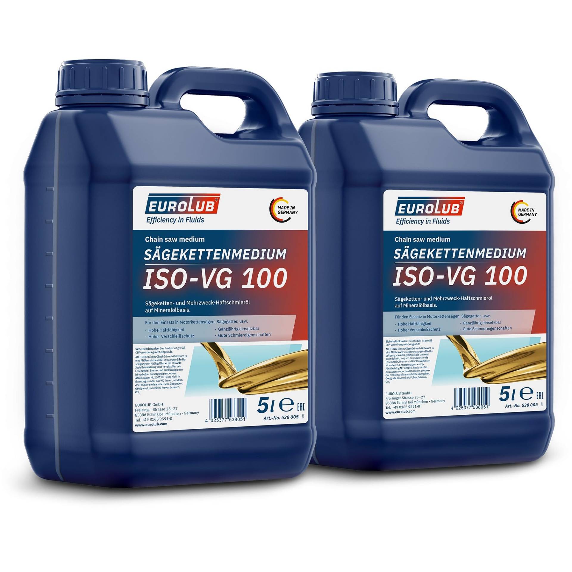 2x 5 L = 10 LITER EUROLUB SÄGEKETTENMEDIUM ISO-VG 100 HAFT-ÖL KETTENSÄGEN-ÖL 2x 5 L = 10 LITER EUROLUB SÄGEKETTENMEDIUM ISO-VG 100 HAFT-ÖL KETTENSÄGEN-ÖL von EUROLUB