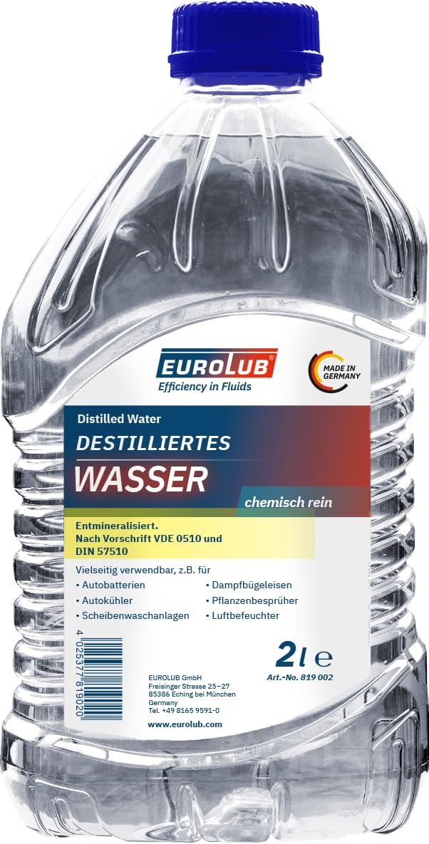 EUROLUB 819002 Destilliertes Wasser, 2 Liter von EUROLUB