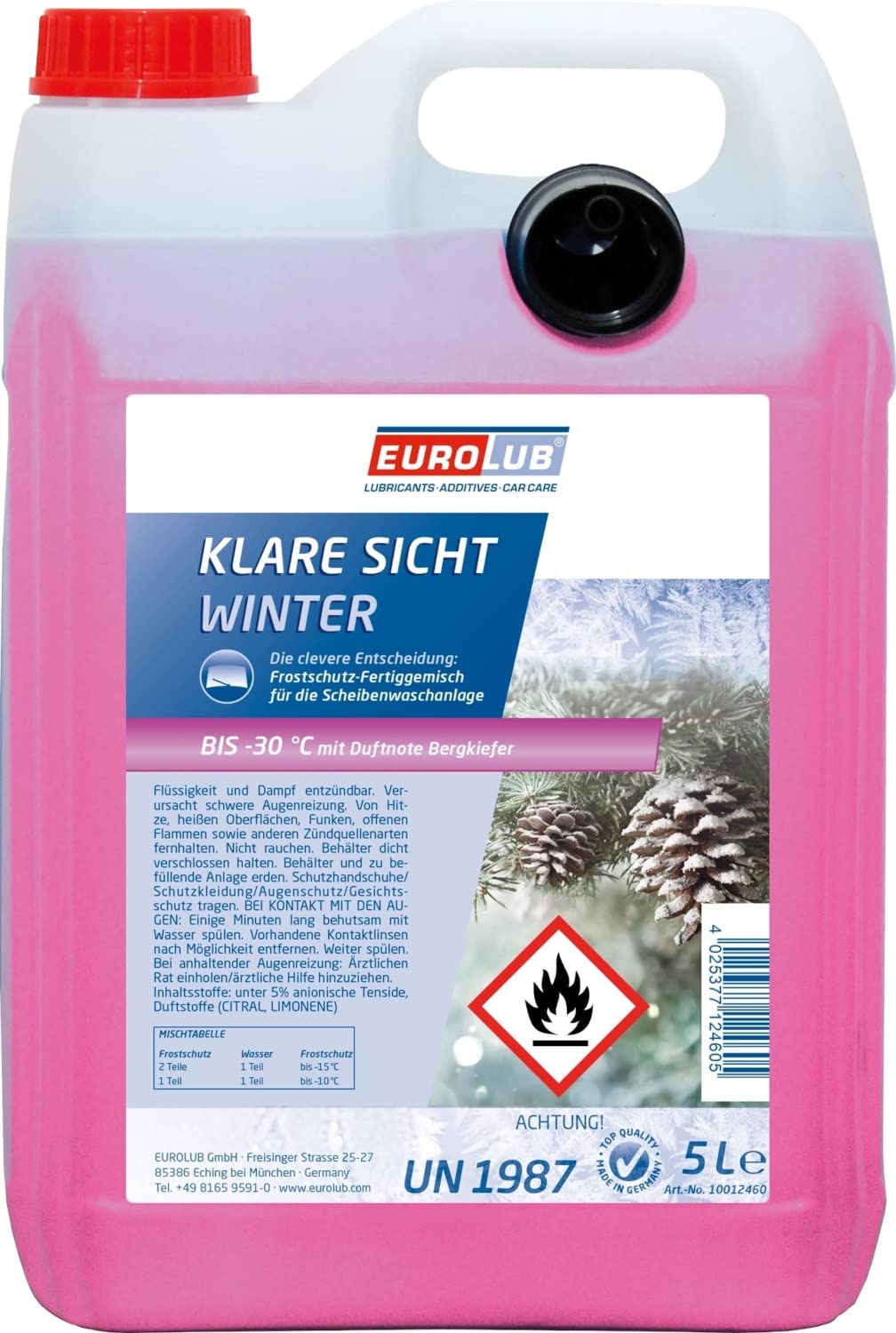 EUROLUB KLARE Sicht Winter bis -30°C - 5 L BERGKIEFER von EUROLUB