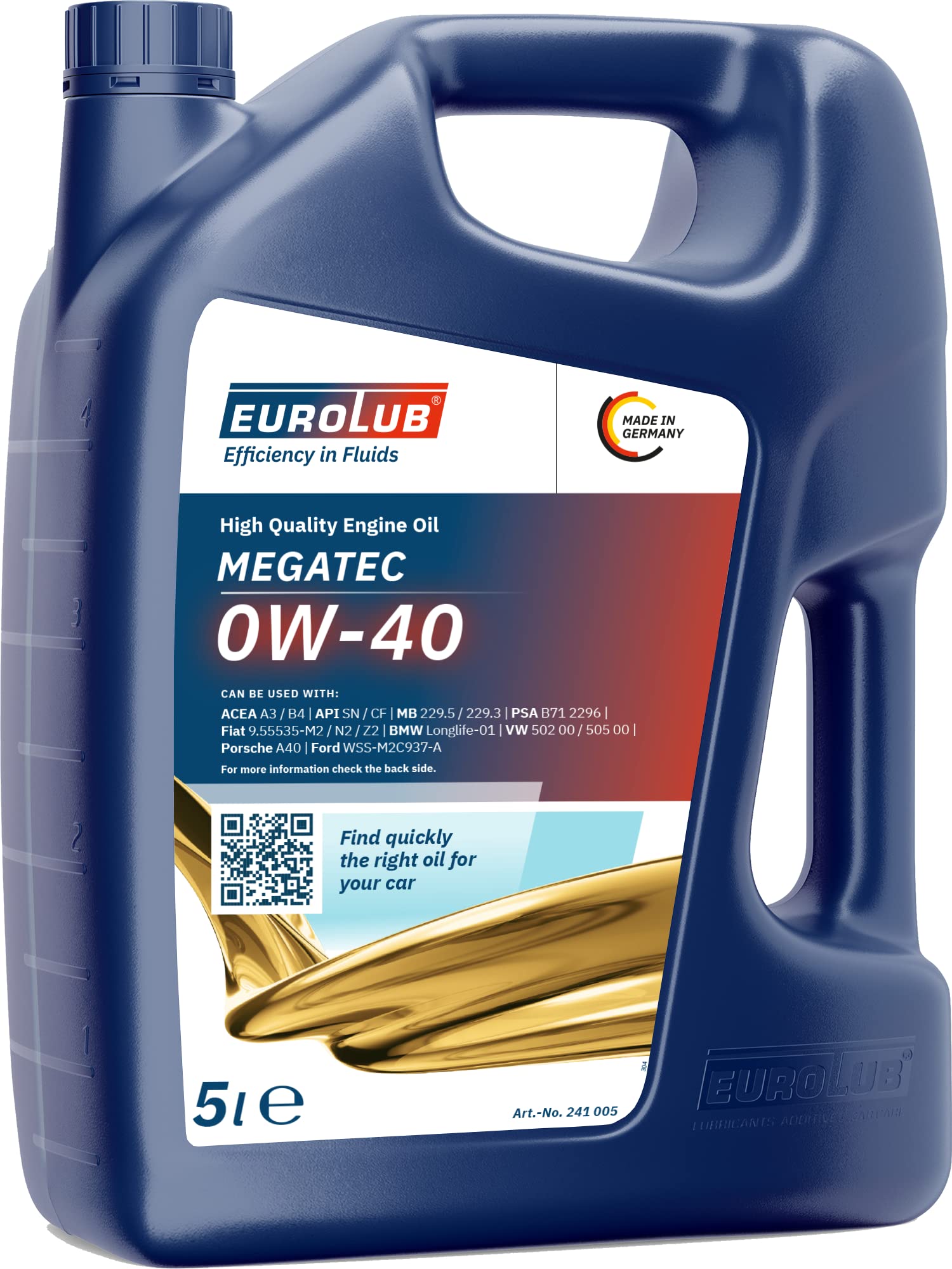 EUROLUB MEGATEC SAE 0W-40, 5 Liter von EUROLUB