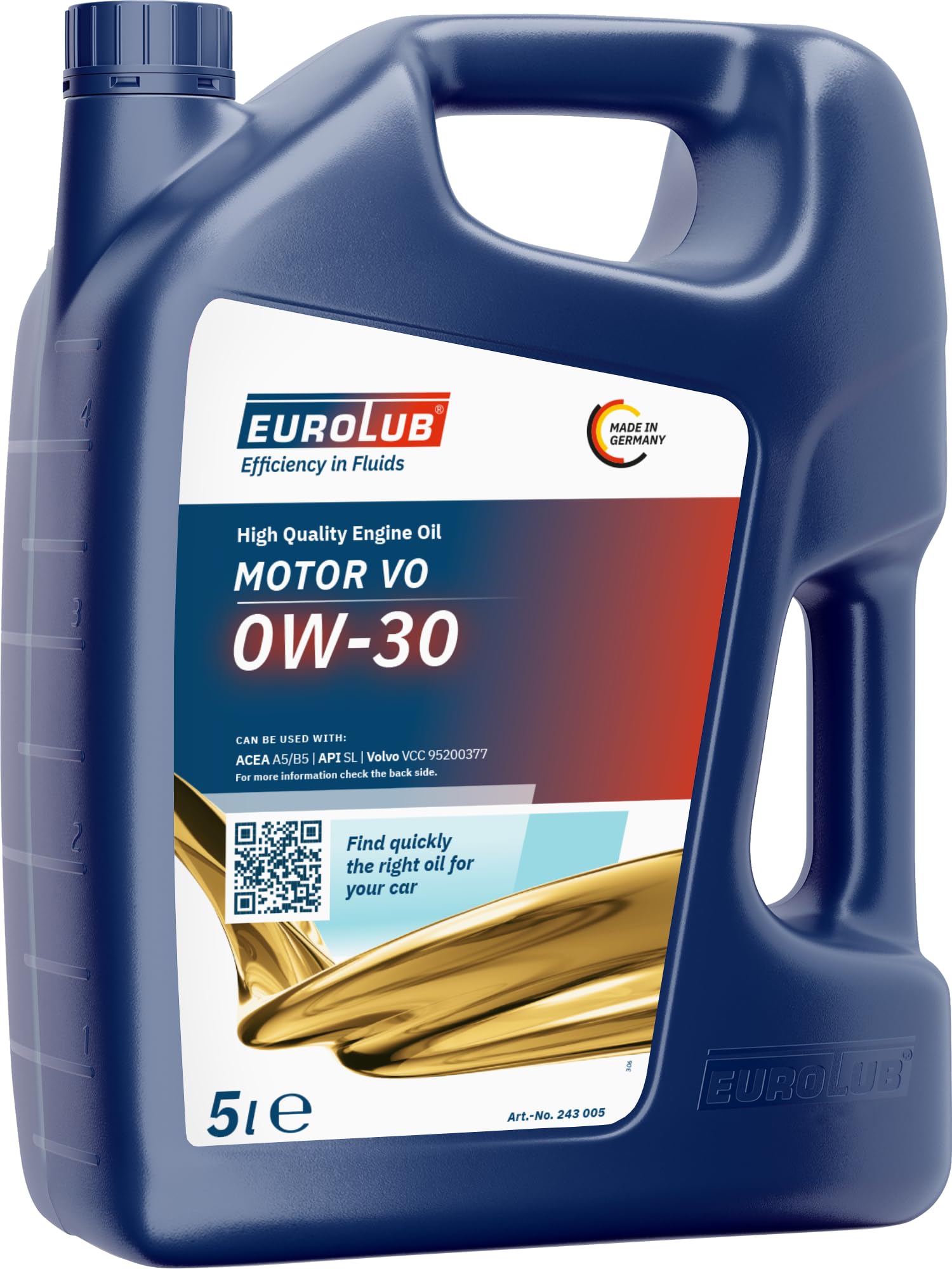 EUROLUB MOTOR VO SAE 0W-30 Motoröl, 5 Liter EUROLUB MOTOR VO SAE 0W-30 Motoröl, 5 Liter von EUROLUB