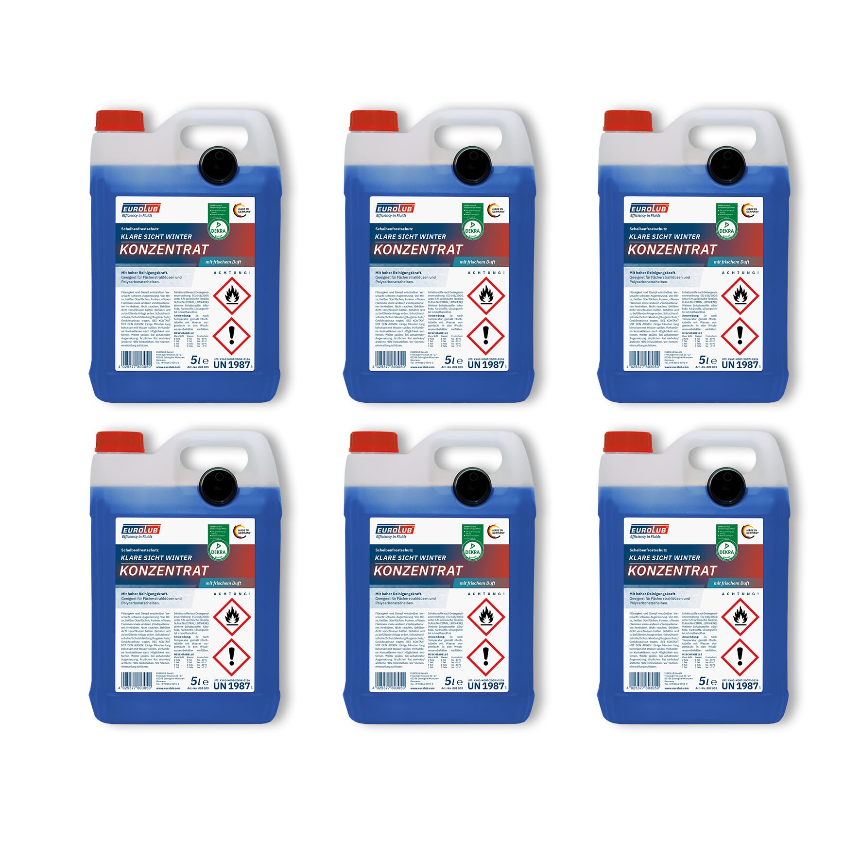 EUROLUB Scheibenfrostschutz Klare Sicht Winter Konzentrat, 6X 5 Liter EUROLUB Scheibenfrostschutz Klare Sicht Winter Konzentrat, 6X 5 Liter von EUROLUB