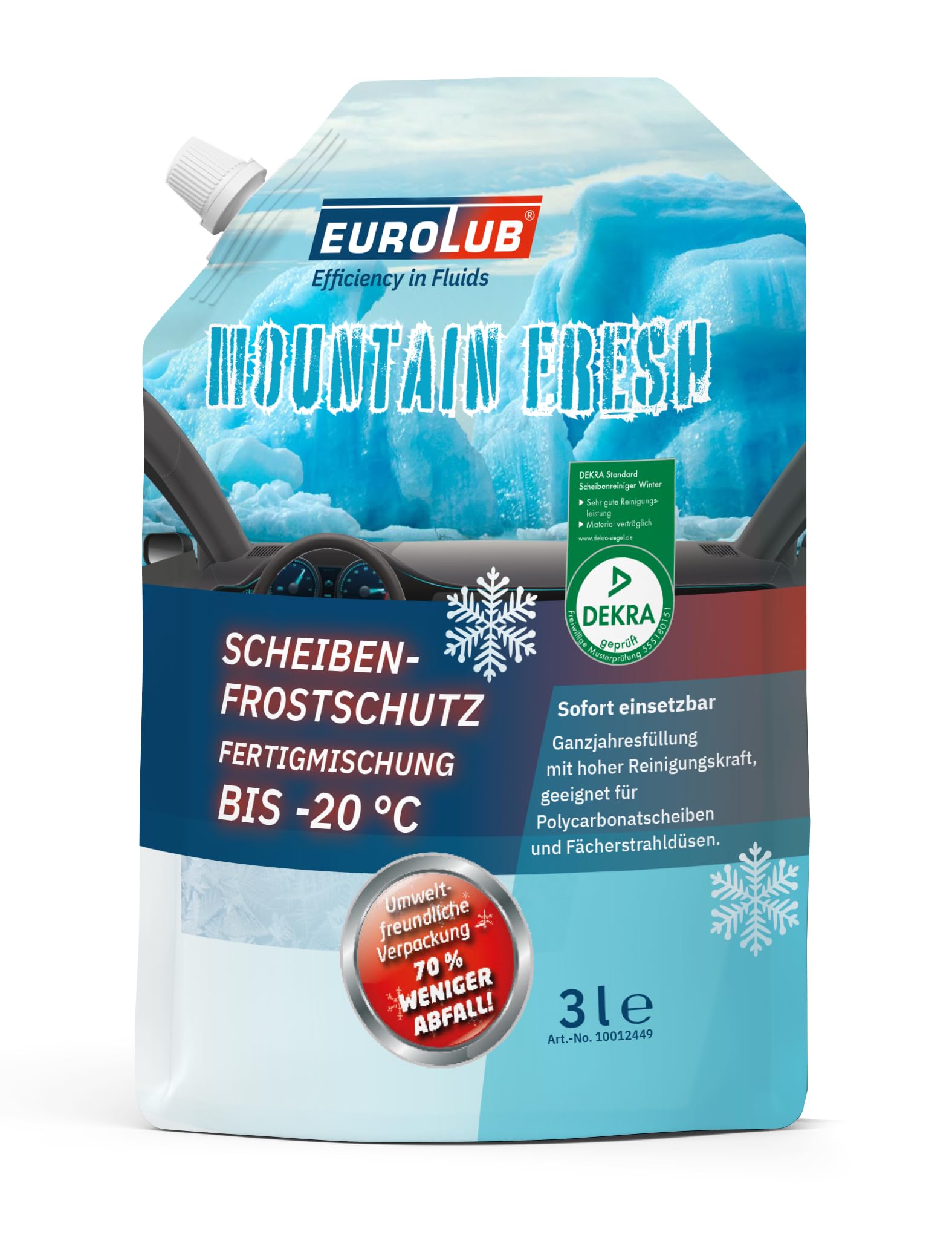 EUROLUB Scheibenfrostschutz Mountain Fresh Winter -20°C Fertigmischung, 3 Liter von EUROLUB