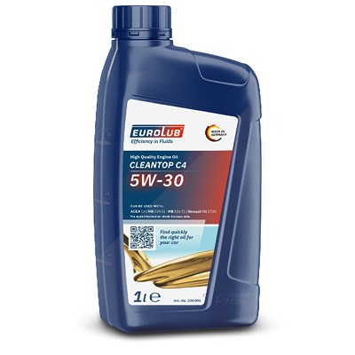Eurolub 1 L CLEANTOP C4 5W/30 [Hersteller-Nr. 220001] für Chrysler, Dacia, Dodge, Fiat, Infiniti, Jeep, Mercedes-Benz, Mitsubishi, Nissan, Puch, Renau von EUROLUB