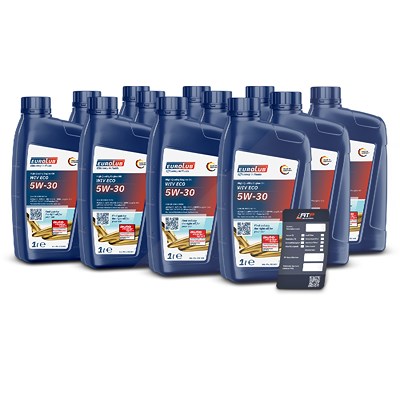 Eurolub 12x 1 L WIV ECO SAE 5W/30 + Ölwechsel-Anhänger von EUROLUB
