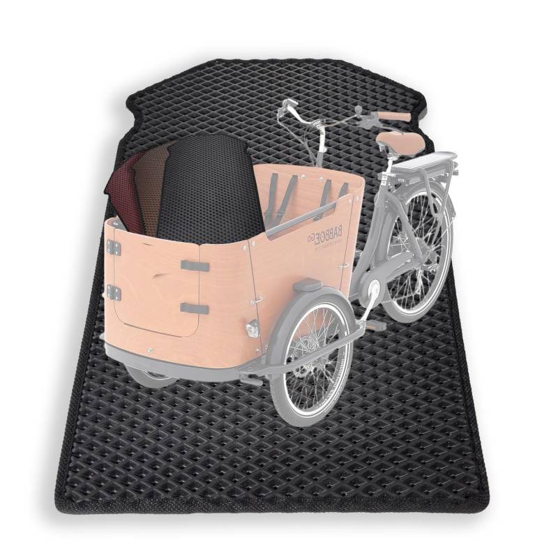 EVA Drive Premium Schutzmatte für Babboe Curve | Passgenaue Lastenrad Fußmatte aus Eva | Rutschfester Bodenmatte Teppich | Lastenrad Zubehör | Pflegeleicht & Umweltfreundlich Farbe Schwarz von EVA Drive