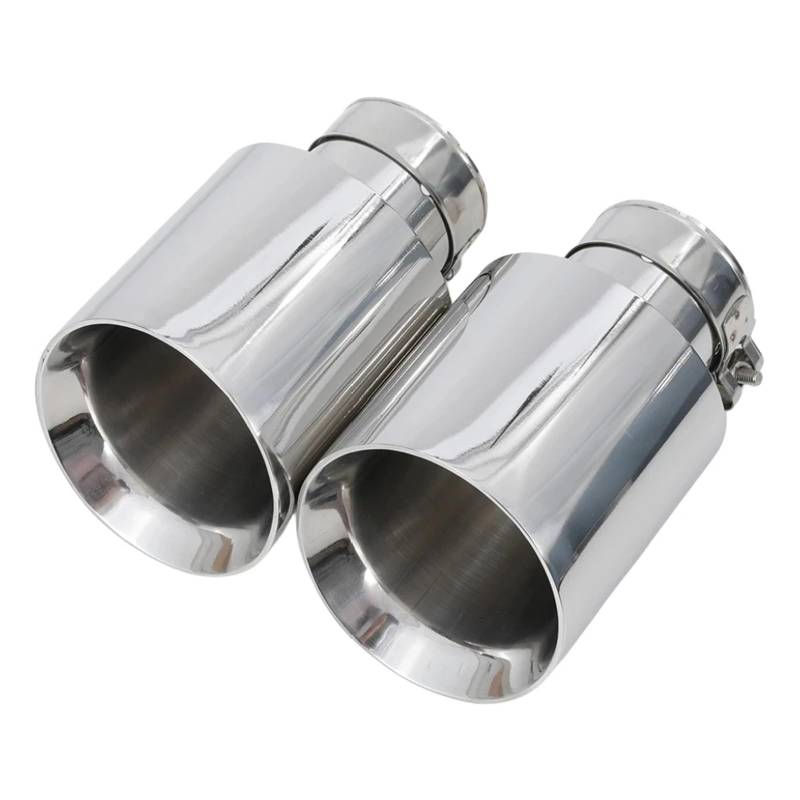 Auspuff Endrohr 1 PC Universal Auto Edelstahl Auspuffrohr Bevel Edeg Shiny Schalldämpfer Spitze Schalldämpfer Spitze(57MM IN 101MM Out) von EVEKHAHHRB