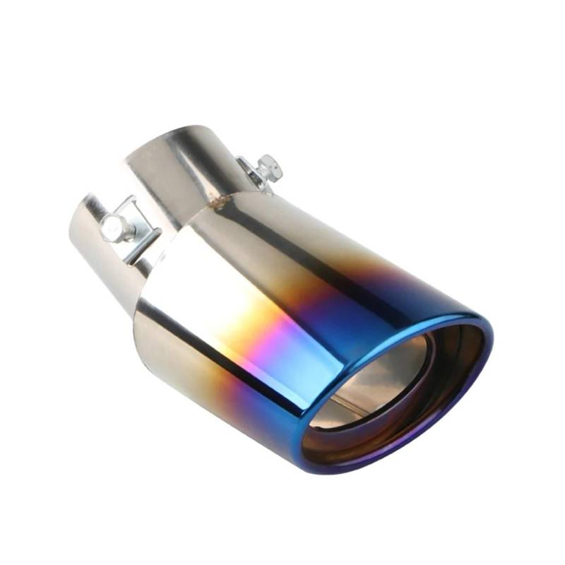 Auspuff Endrohr 1 STÜCKE 2.5" Auto Auspuff Schalldämpfer Spitze Einlassrohr Edelstahl Hinten Schwanz Kehle Für Die Meisten Autos Schalldämpfer Spitze(Burnt Blue Bent) von EVEKHAHHRB