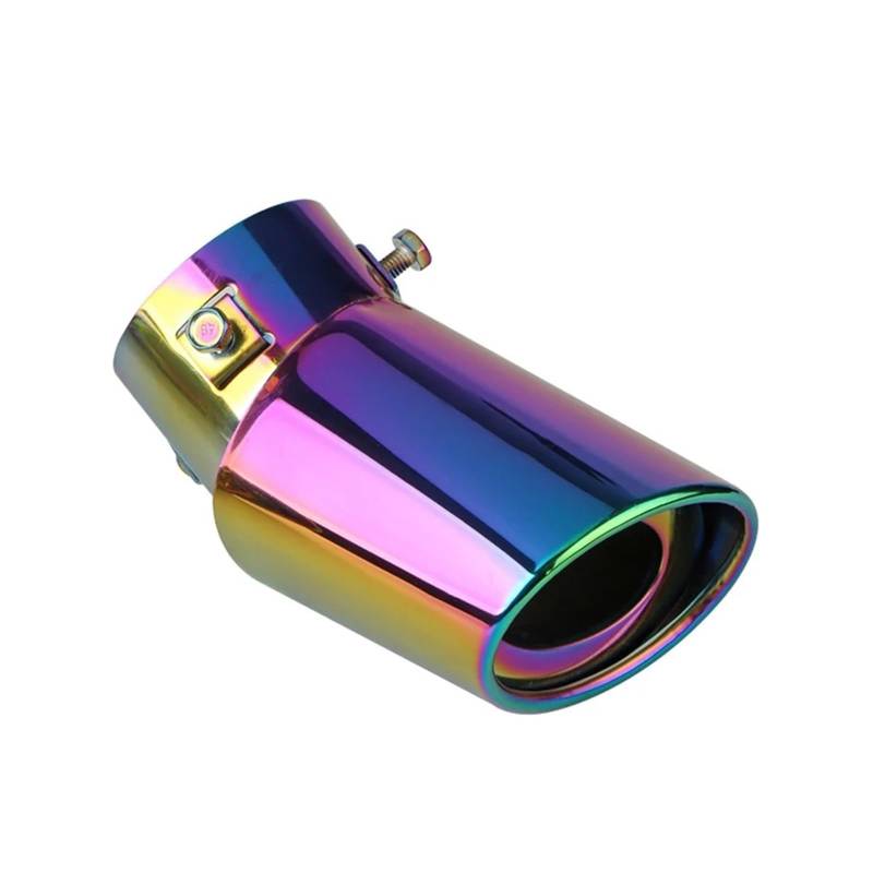 Auspuff Endrohr 1 STÜCKE 2.5" Auto Auspuff Schalldämpfer Spitze Einlassrohr Edelstahl Hinten Schwanz Kehle Für Die Meisten Autos Schalldämpfer Spitze(Neon Chrome Bent) von EVEKHAHHRB