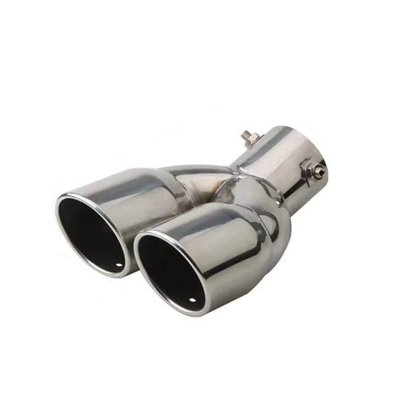 Auspuff Endrohr 1 STÜCKE Auto Edelstahl Chrom Hinten Schwanz Kehle Auspuff Schalldämpfer Spitze Rohr 2.5" Einlass Schalldämpfer Spitze(Black Bent) von EVEKHAHHRB