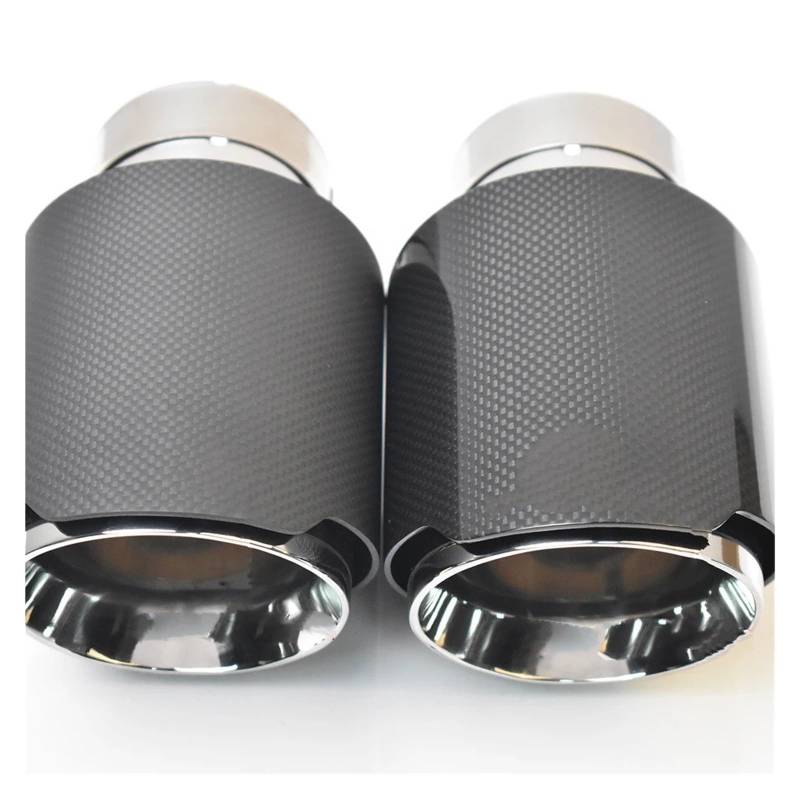 Auspuff Endrohr 1 STÜCKE Auto Edelstahl Chrom Hinten Schwanz Kehle Auspuff Schalldämpfer Spitze Rohr 2.5" Einlass Schalldämpfer Spitze(Burnt Blue Straight) von EVEKHAHHRB