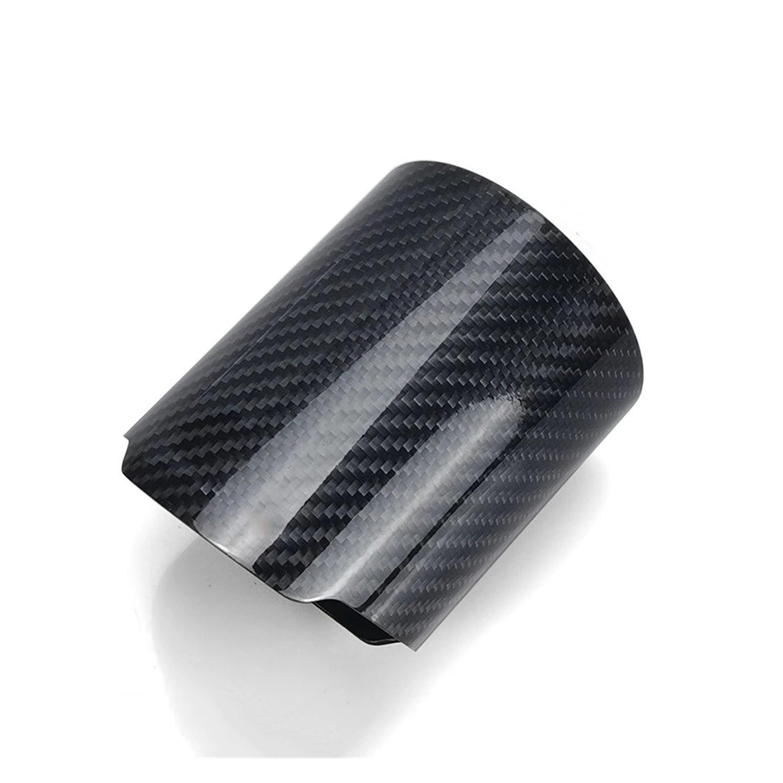 Auspuff Endrohr 1 Stück Auto Universal Gerade Flansch Carbon Fiber Auspuff Spitze Abdeckung Schalldämpfer Rohr Schalldämpfer Spitze(Glosy In98.5-Ou102.5) von EVEKHAHHRB