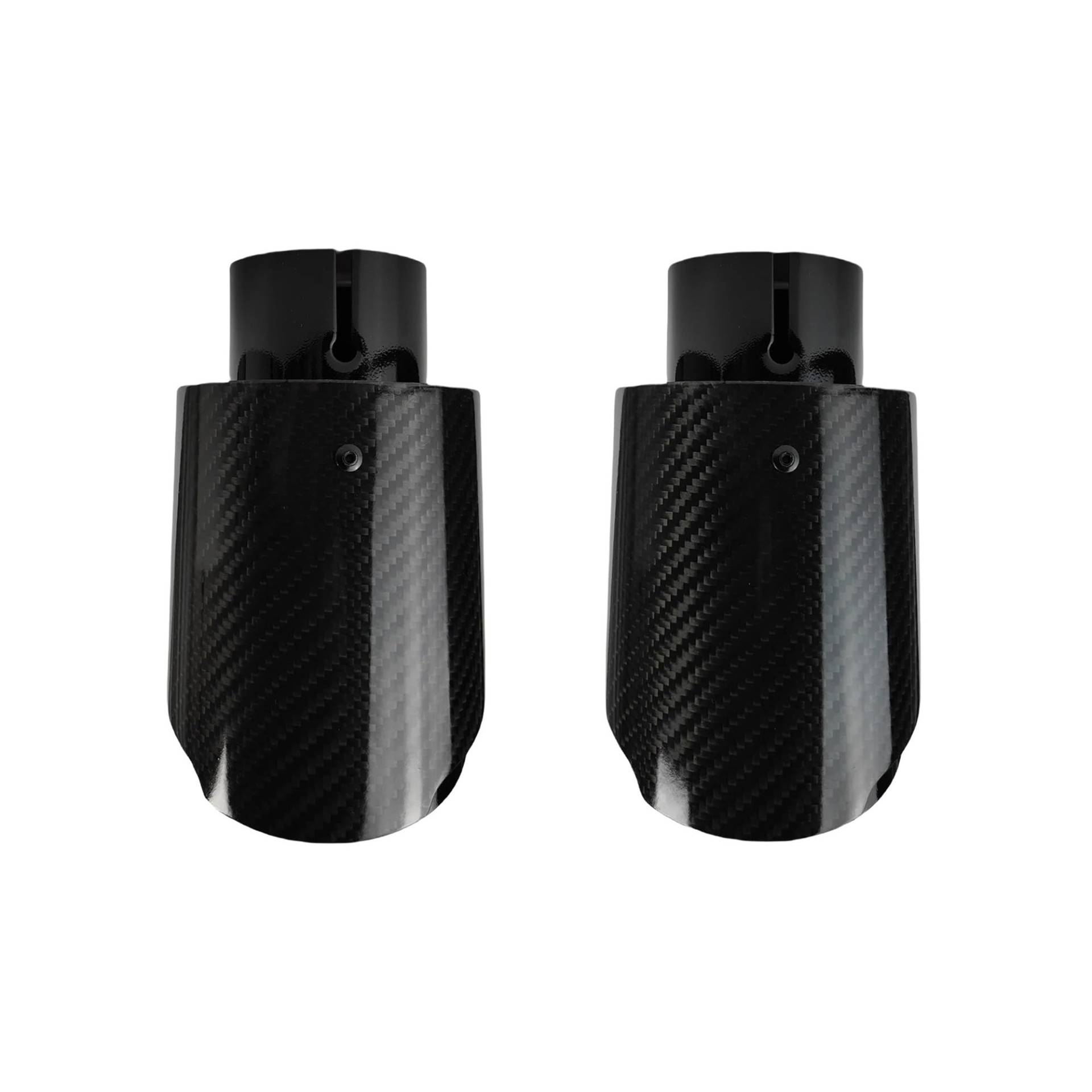 Auspuff Endrohr 1 Stück Universal Auto Carbon Fibre Schwanz Kehle Edelstahl Schalldämpfer Schalldämpfer Auspuff Düse Spitze Schalldämpfer Spitze(60mm-101mm) von EVEKHAHHRB