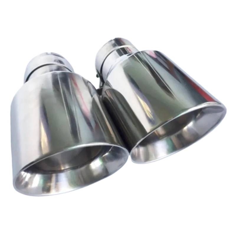 Auspuff Endrohr 1 Stück Universal Auto Edelstahl Auspuff System Endrohr Auspuffspitze Schalldämpfer Spitze(IN 63MM Out 76MM) von EVEKHAHHRB