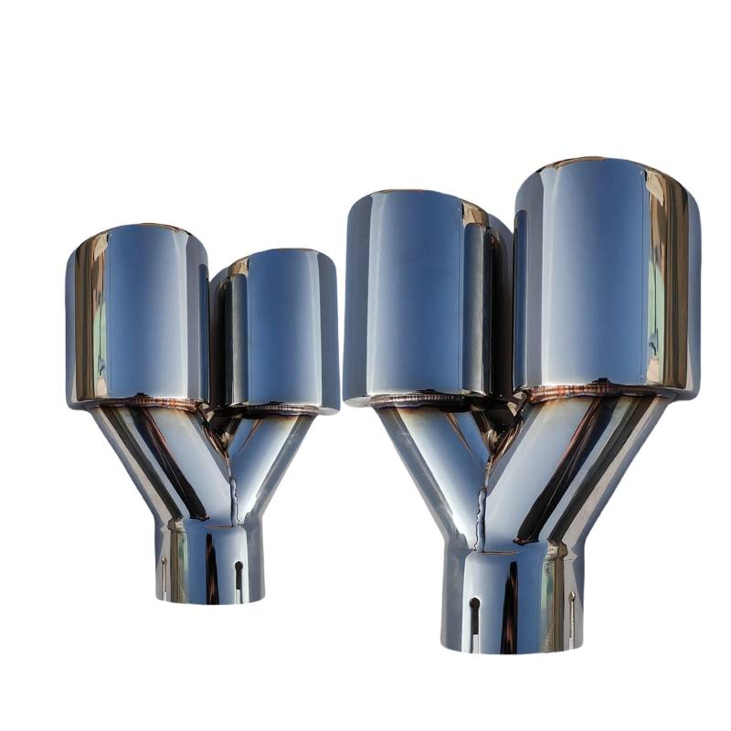 Auspuff Endrohr 1 Stück Universal Auto Edelstahl Schwanz Throat Schalldämpfer Y-förmigen Doppel Auspuff Spitze Schalldämpfer Spitze(76.2mm-89mm) von EVEKHAHHRB