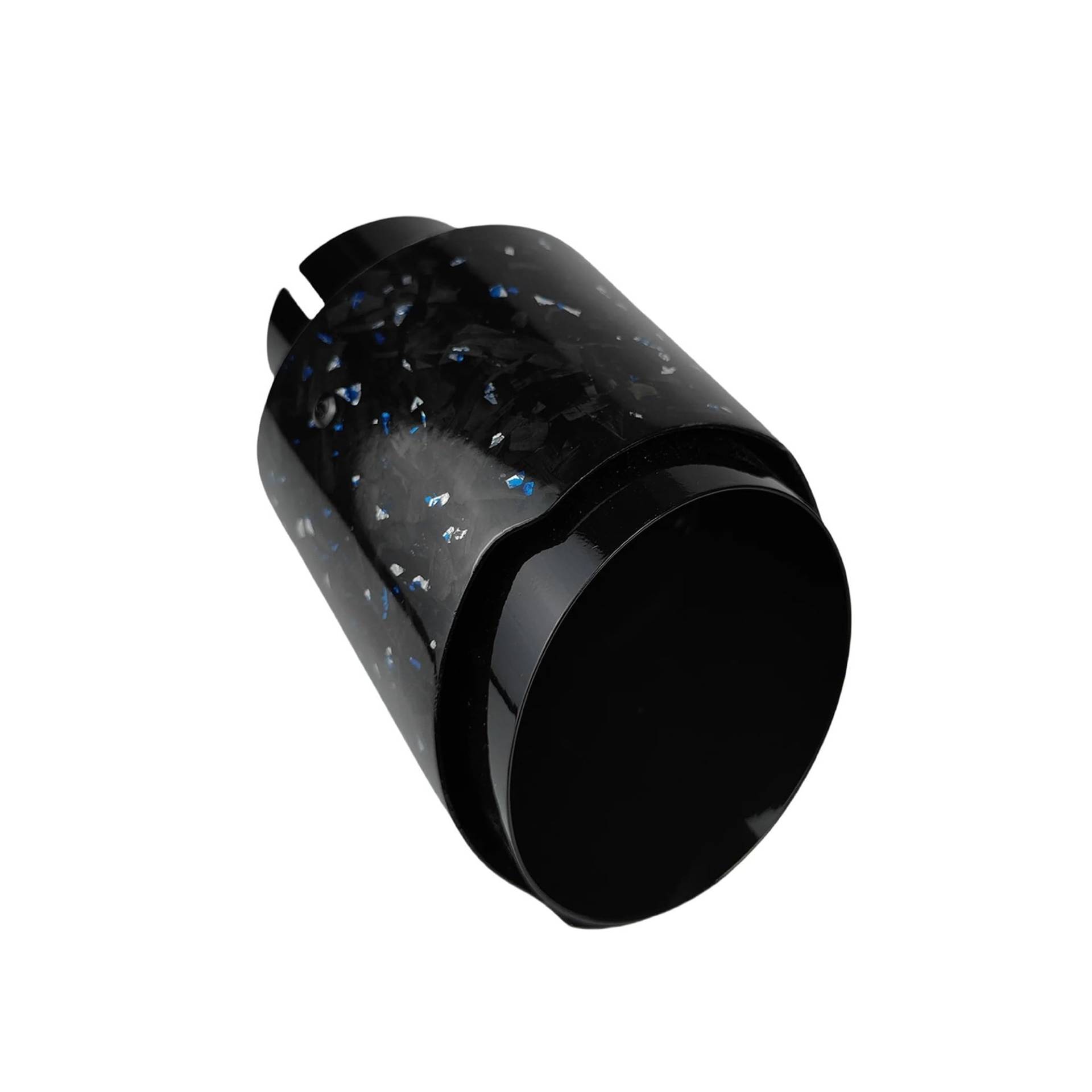 Auspuff Endrohr 1 Stück Universal Auto Schalldämpfer Auspuffdüse Spitze Carbon Fibre Edelstahl Schalldämpfer Glänzend Schwanz Kehle Schalldämpfer Spitze(Blue 76.2mm-101mm) von EVEKHAHHRB