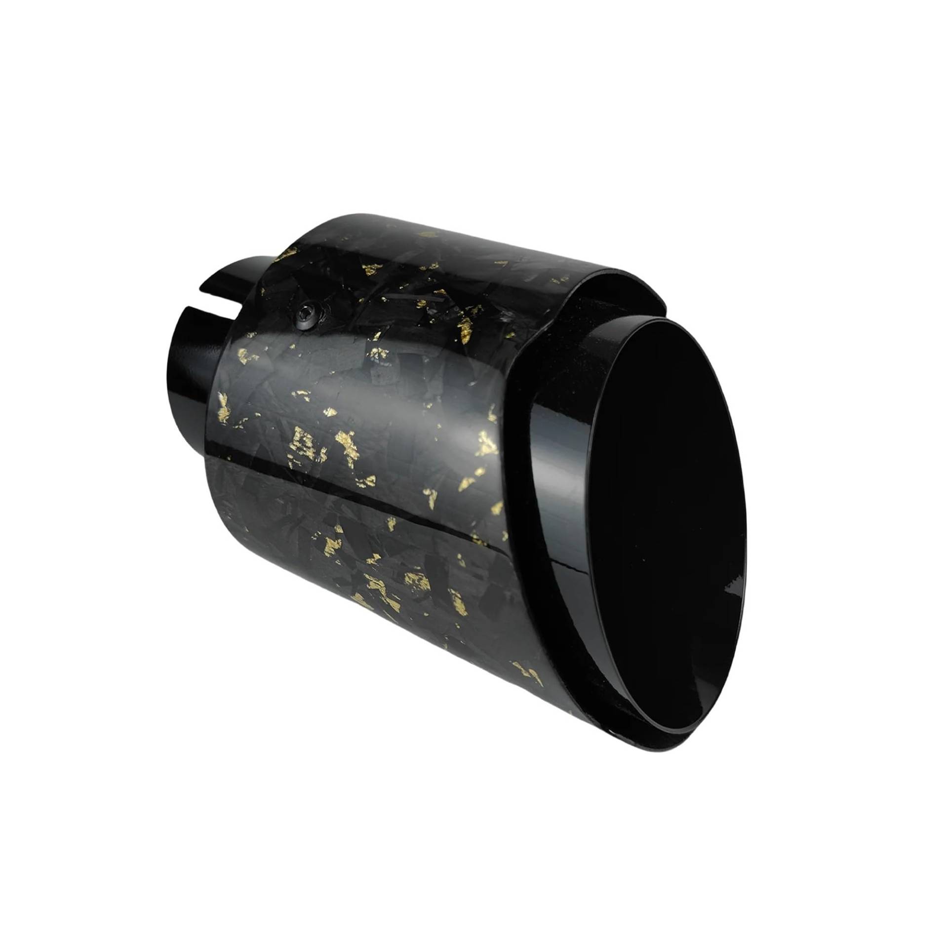 Auspuff Endrohr 1 Stück Universal Auto Schalldämpfer Auspuffdüse Spitze Carbon Fibre Edelstahl Schalldämpfer Glänzend Schwanz Kehle Schalldämpfer Spitze(Gold 60mm-101mm) von EVEKHAHHRB