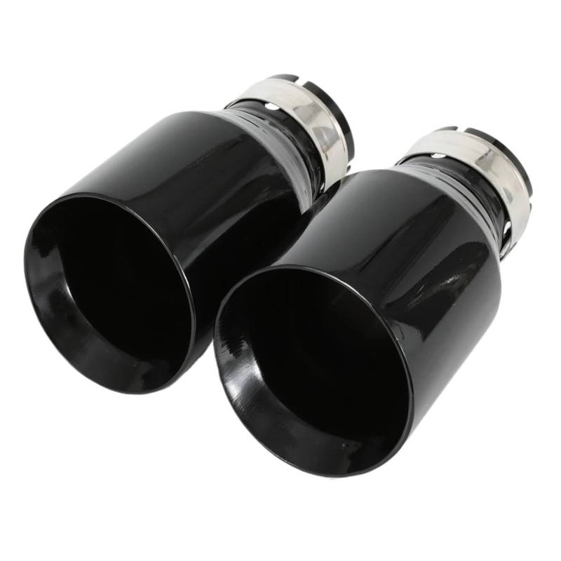Auspuff Endrohr 1 Stück Universal Auto Schwarz Edelstahl Auspuffrohr Schalldämpfer Spitze Ende Abgeschrägte Kante Zubehör Schalldämpfer Spitze(63MM IN 101MM Out) von EVEKHAHHRB