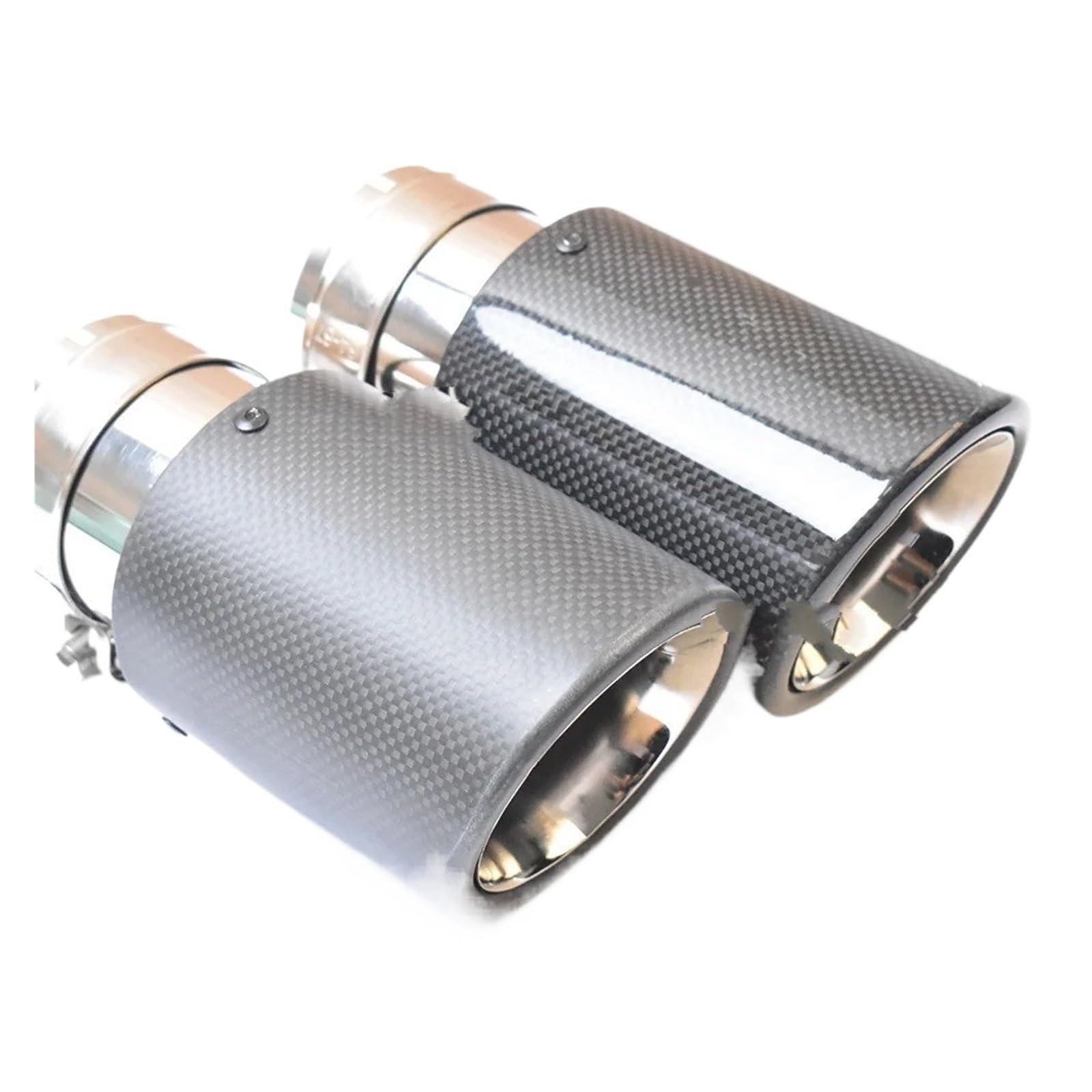 Auspuff Endrohr 1PC Auto Auspuff Endrohr Glänzend Carbon Faser Edelstahl Bevel Rand Schalldämpfer Spitze Schalldämpfer Spitze(54-101mm) von EVEKHAHHRB