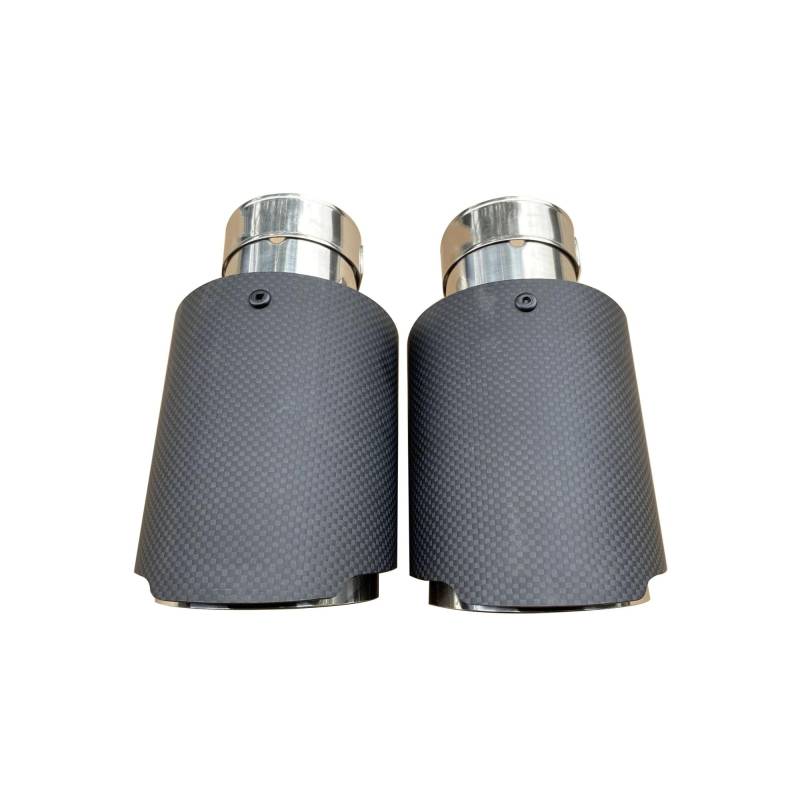 Auspuff Endrohr 1PC Universal Auto Edelstahl Auspuffrohr Schalldämpfer Carbon Fiber Endrohr Auspuffspitze Schalldämpfer Spitze(54mm IN-114mm Out) von EVEKHAHHRB