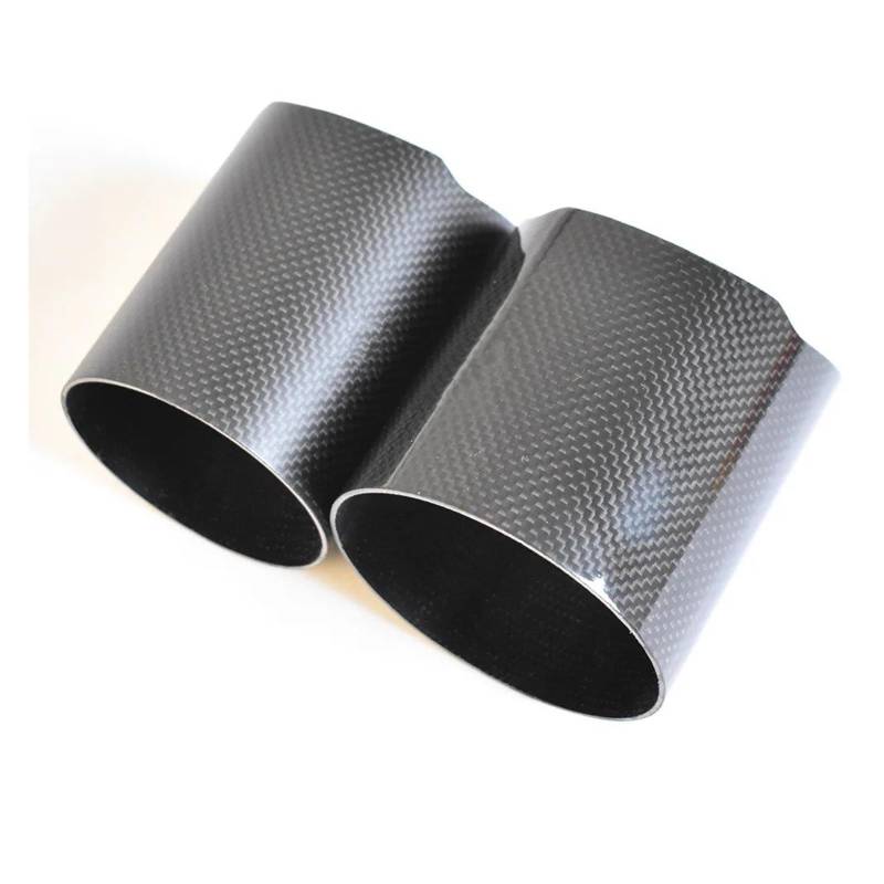 Auspuff Endrohr 1PC Universal Auto Gerade Auspuff Spitze Abdeckung Fall Auspuffrohr Schalldämpfer Carbon Faser Gehäuse Schalldämpfer Spitze(114mm Glossy) von EVEKHAHHRB
