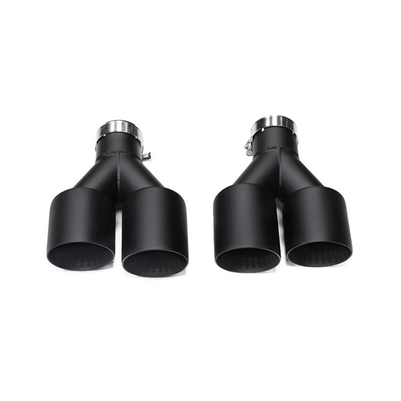 Auspuff Endrohr 1Pcs Universal Auto Doppel Auspuff Spitze Matte Schwarz Edelstahl Schalldämpfer Rohr U Typ Düse Schalldämpfer Spitze(Left ID60MMOD89MM) von EVEKHAHHRB