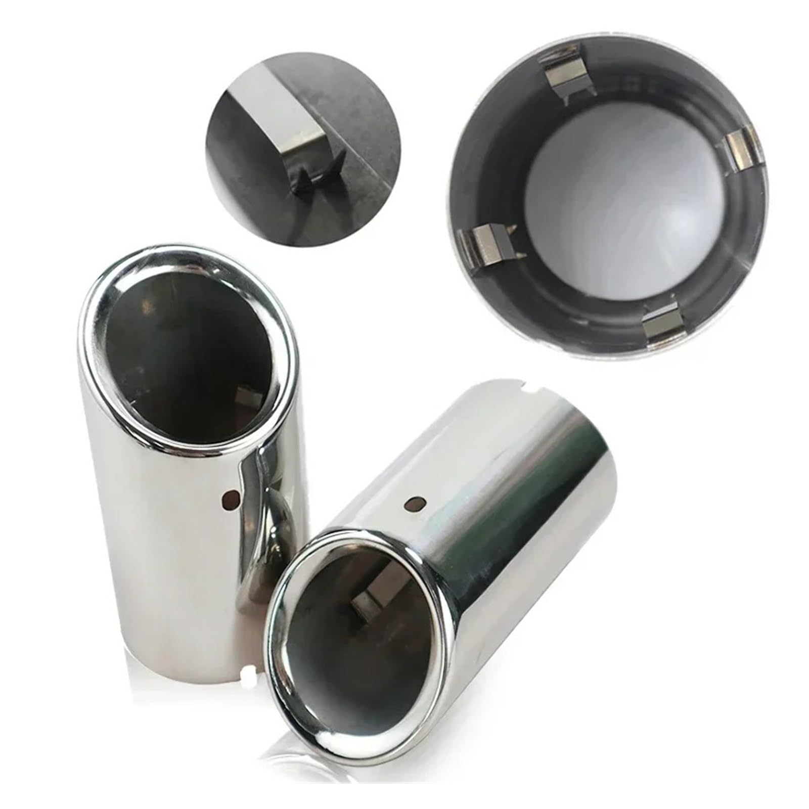 Auspuff Endrohr 2 Stücke Für A4 B8 A4L Für Q5 2007-2014 Auto Edelstahl Auspuff Header Spitze Rohr Schwanz Hinten Schalldämpfer Rohr Schalldämpfer Spitze(2 Pieces-Sliver) von EVEKHAHHRB