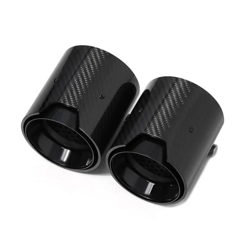 Auspuff Endrohr 2 Stücke Für F30 M335i M340i F32 F33 F36 M435i M440i Auto Auspuff Spitze Carbon Faser Schalldämpfer Endrohr ID60mm Schalldämpfer Spitze(Black) von EVEKHAHHRB