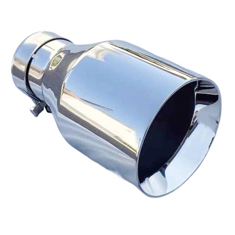 Auspuff Endrohr Auto Universal Auspuffrohr Edelstahl Single Die Flache Kante Schalldämpfer Schwanz Hals Schalldämpfer Spitze(63MM IN-76MM Out) von EVEKHAHHRB