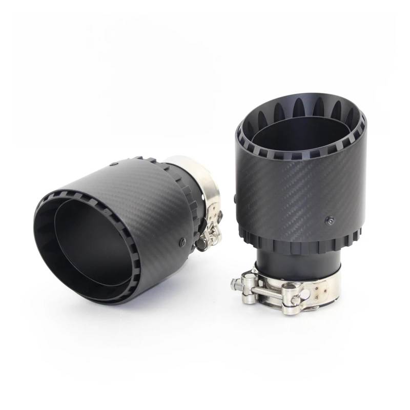 Auspuff Endrohr Auto Universal Carbon Fiber Tail Throat Aluminium Legierung Schalldämpfer Single Out Auspuff Düse Spitze Schalldämpfer Spitze(63.5mm-89mm) von EVEKHAHHRB