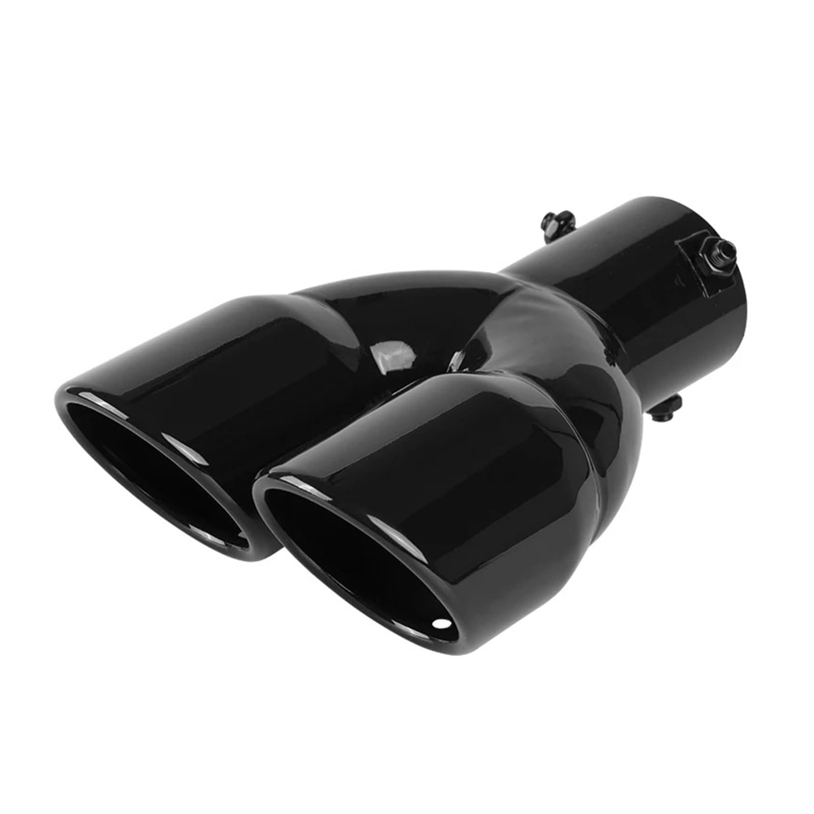 Auspuff Endrohr Universal 63mm Auto Einlass Doppel-Barrel Hinten Auspuff Spitze Endrohr Schalldämpfer Outlet Edelstahl Zubehör Schalldämpfer Spitze(Black Straight) von EVEKHAHHRB